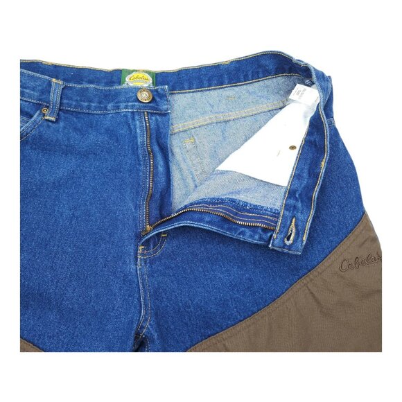Cabelas Mens Hunting Upland Brush Pants Jeans Mens 40x32 Rugged Denim - Picture 5 of 12